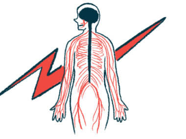 The outline of a person shows the central nervous system.