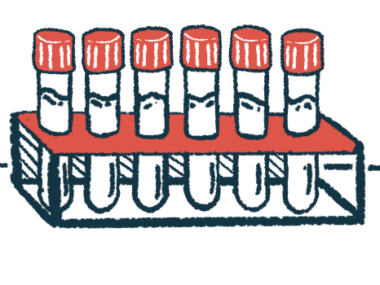 A selection of test tubes are shown resting in a test tube holder.