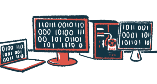 An illustration shows a group of computers displaying binary code.